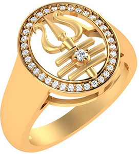 Voylla Trishul Design Ring For Men Graced With CZ Brass Cubic