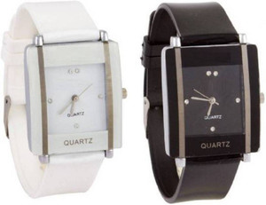 SWANOS A0016 Kawa White&Black Square Watch For Girls Watch - For Girls