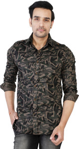 U TURN Men Military Camouflage Casual Multicolor Shirt
