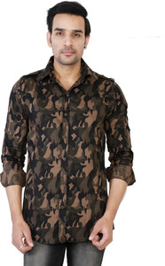 U TURN Men Military Camouflage Casual Multicolor Shirt