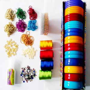 Silk thread bangle making designing kit with all materials multiple accessories with mixed bangles shop for Valuebuy products in India. Flipkart