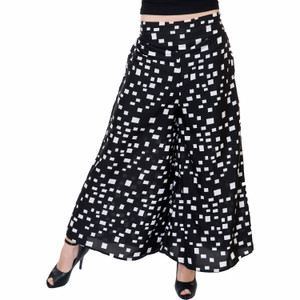 Tashi Flared Women Black, White Trousers