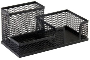 Dragon 3 Compartments Metal Mesh Desk Organizer Black Best Price