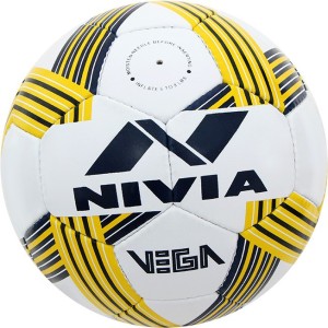 nivia vega football - size: 5(pack of 1, white, yellow)