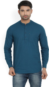 Locomotive Men's Striped Casual Blue Shirt