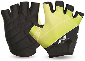 Nivia Crystal Gym & Fitness Gloves (M, Green, Black)