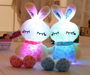 EZ Life LED Light Bunny Pillow Plush Toy - Blue  - 14.5 inch