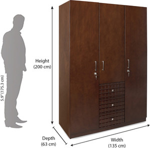 Home By Nilkamal Rivera Engineered Wood 3 Door Wardrobe Finish