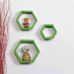 MartCrown green style wood rack shelf Wooden Wall Shelf