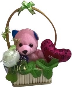 Atorakushon BOUQUET HERAT TEDDY SOFT TEDDY BEAR LOVE VALENTINE COUPLE BIRTHDAY GIFT  - 12 cm