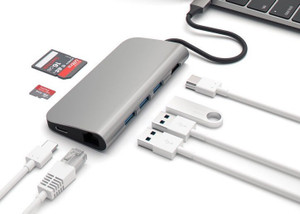 Microware USB 3.1 Type - C 8 in 1 (HDMI, USB, Card Reader, Lan RJ45 Hub) USB C Type Cable