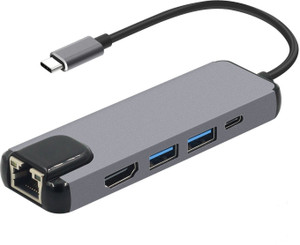 microware 5 in 1 USB C Hub Hdmi Gigabit Ethernet Adapter for
