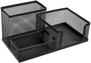 Pinzo 3 Compartments Metal Desk Organizer Black Best Price In