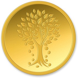Kundan 4 gm, 24k(999.9) Yellow Gold Kalpataru Tree Precious Coin 24 (9999) K 4 g Yellow Gold Coin