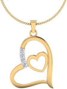 IskiUski Beautiful Heart Diamond Pendant 14kt Diamond Yellow Gold Locket