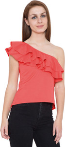 Slenor Party Sleeveless Solid Women's Pink Top