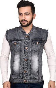 Denim half jacket deals for mens