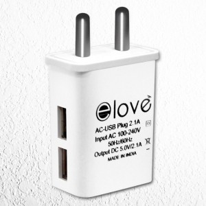 elove 2.1 Amp Dual USB Port Wall Charger Adapter Mobile Charger