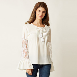 Miss Chase Casual Full Sleeve Solid Women's White Top