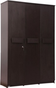 glenco lilly engineered wood 3 door wardrobe(finish color - wenge m13)