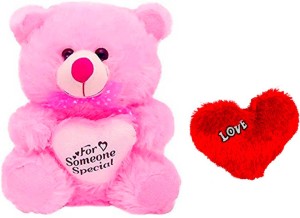 ATTRACTIVE 2 FEET CUTE SEATING TEDDY BEAR WITH ONE SMALL RED HEART  - 60 cm