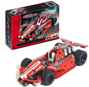 Wishkey Dazzling Red Racer Pullback Technic Car 158 Pcs Building Block Set
