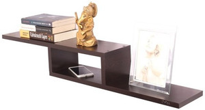 Anikaa Cavin Wall Decor Book Shelf / Wall Display Rack (Wenge). MDF Wall Shelf