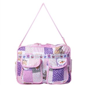 Baby Essentials 3 In 1 Pink Baby Girl Themed Diaper Bag —