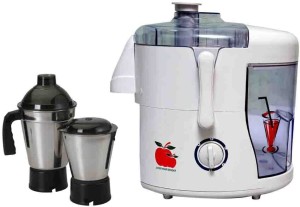 asc green home rotery juicer mixer grinder 550w with 2 stainless steel jar 550 w juicer mixer grinder(white, 2 jars)