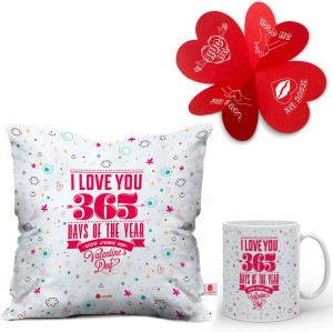 indigifts cushion, greeting card, mug gift set