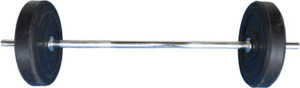 Monika Sports 3ft straight rod with 2 locks + 4 plates of 2 kg each for exercise in home gym Black Bar & Plate Combo