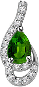 Surat Diamond Sparkling Peas 14kt Diamond, Emerald White Gold Pendant
