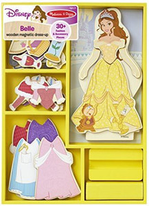 MELISSA DOUG Disney Belle Magnetic Dress Up Wooden Doll Pretend