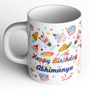 abaronee abhimanyu happy birthday b002 ceramic mug(350 ml)