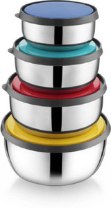 Caryn Storage Color Lid power Plus Container Stainless Steel Bowl Set