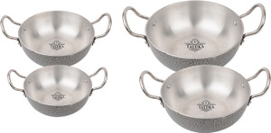 Taluka Aluminium Black Coated Designer Kadhai Kadai Wok 4 PC Set (Capacity 1.5 Liter, 2.5 Liter, 3.0 Liter, 3.5 Liter ) Cookware With Handle Home Products
