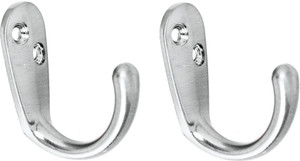 Smart Shophar Single Alloy Jack(J) Hook - Wall Mounted Coat Hooks (Chrome Finish) 1 - Pronged Hook
