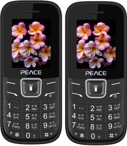 Peace FM1 Combo of Two Mobiles(Black $$ Red & Black)