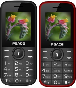 Peace P3 Combo of Two Mobiles(Black & Black $$ Red)