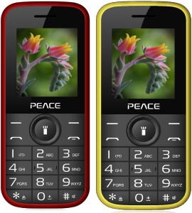 Peace P3 Combo of Two Mobiles(Yellow $$ Black & Red $$ Black)