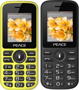 Peace P4 Combo of Two Mobiles(Yellow $$ Black & Black $$ Red)