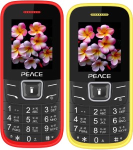 Peace FM1 Combo of Two Mobiles(Red $$ Black & Yellow $$ Black)