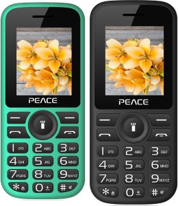 Peace P4 Combo of Two Mobiles(Green $$ Black & Black $$ Red)