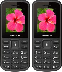 Peace P1 Combo of Two Mobiles(Black & Black $$ Blue)