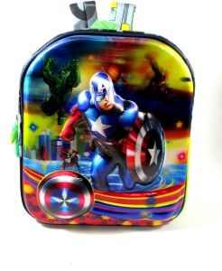 Ehuntz Captain America 5D embossed (Pre Nursery & Nursery) school Bag (EH830) Waterproof School Bag