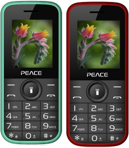 Peace P3 Combo of Two Mobiles(Green $$ Black & Red $$ Black)