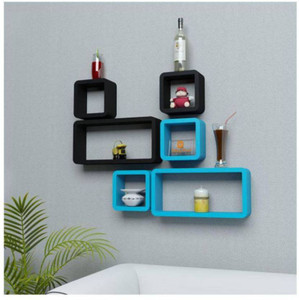 MartCrown wooden six rack shelf wall decor Wooden Wall Shelf