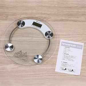 Granny Smith Personal Weight Machine 8mm Thick Round Transparent Glass (2003A4) Weighing Scale