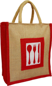 styles creation Cutlery Print Designer Jute Lunch Bag/ Insulated Hot Case Handbag HNDBG95 Waterproof Lunch Bag