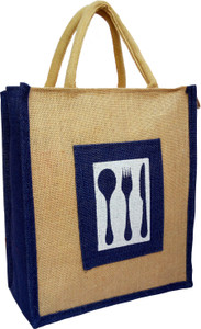 styles creation Cutlery Print Designer Jute Lunch Bag/ Insulated Hot Case Handbag HNDBG96 Waterproof Lunch Bag